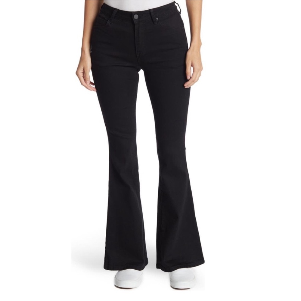 Abound Mid-rise Black Stretch Denim Classic 5 Pocket Flare Jeans sz 28 x 28